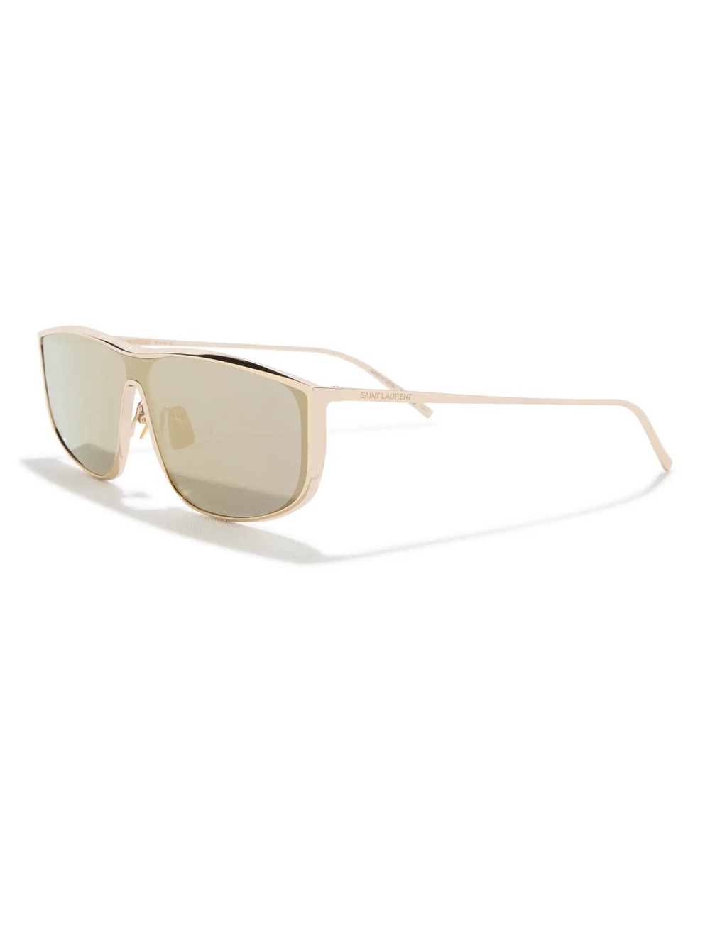 Gold Shield Sunglasses - Designer Women’s Fashion Shades SAINT LAURENT AUTHENTIC - Picture 2 of 3